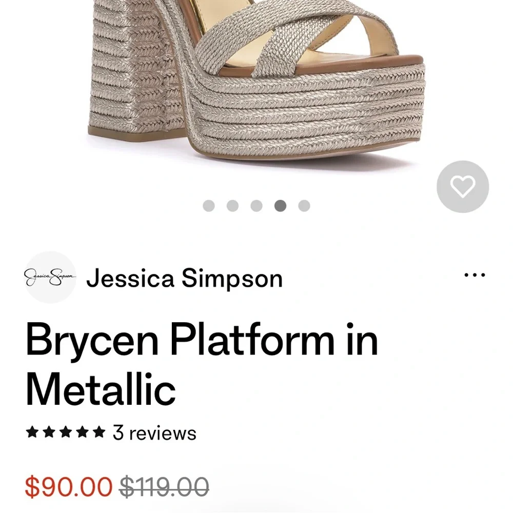 Jessica Simpson Metallic Silver Woven Platform Sandals